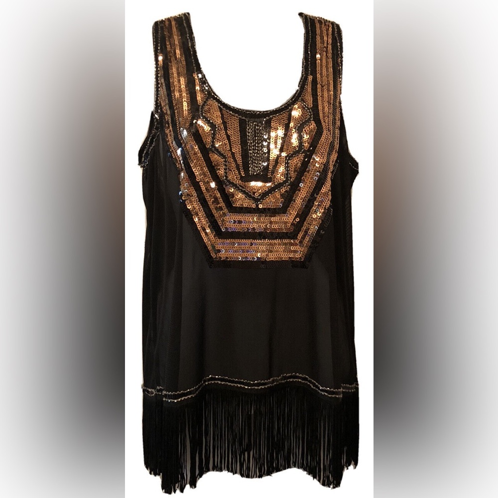 rue 21 sequins tank top fringe bottom never worn